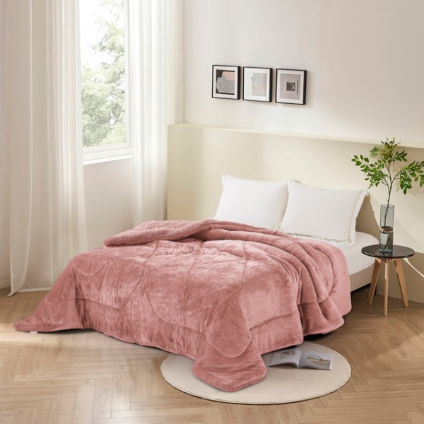 Κουβερτοπάπλωμα Υπέρδιπλο 220x240 Vienna Blush Pink