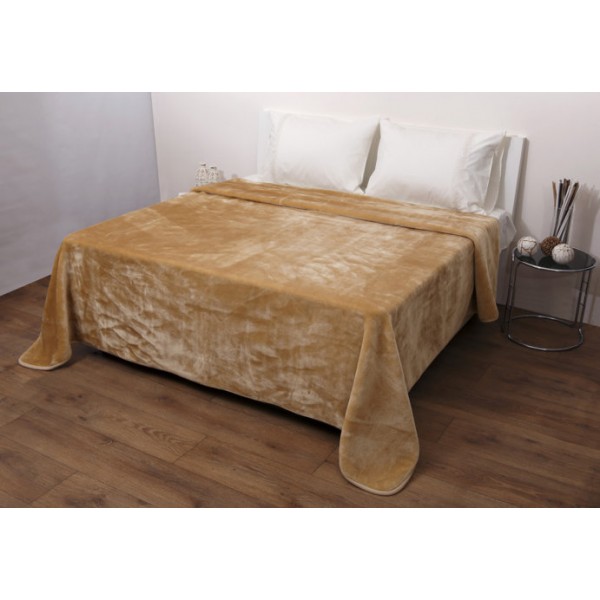 Κουβέρτα Βελουτέ King Size 240x260 7 Beige