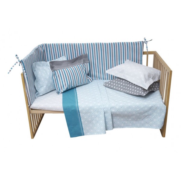 Σεντόνι Κούνιας 120x165 Baby Mix & Match 35 Πετρόλ