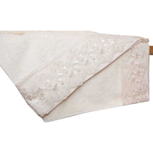 Σετ 3 Τεμ Πετσέτες 30x50, 50x100, 70x140 με Δανδέλα Νο5 Εκρού