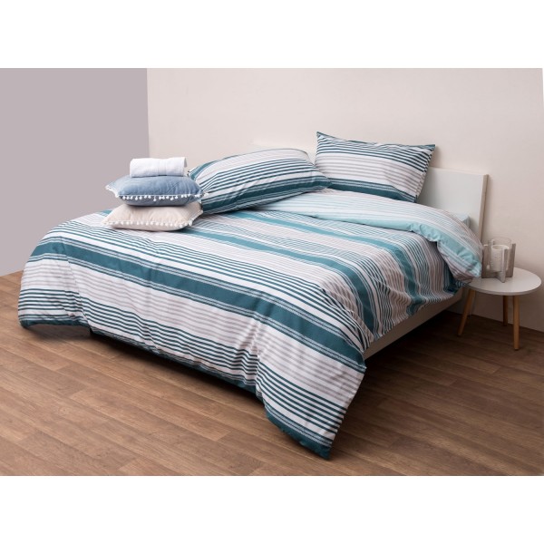 Σετ Σεντόνια Μονά με Λάστιχο 100x200+25 Ντάλας Πετρόλ