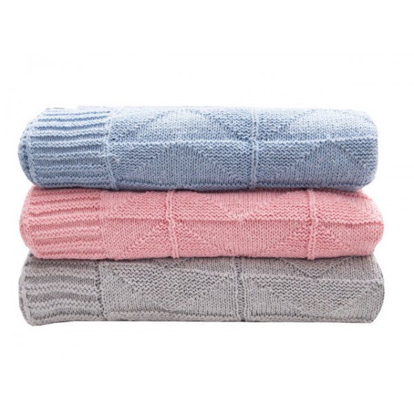 Κουβέρτα Πλεκτή Αγκαλιάς 70x90 Νόλαν Σιέλ